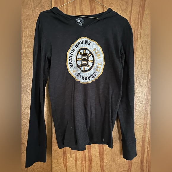 47 Tops - Forty Seven Brand Boston Bruins Women’s distressed small long sleeve hoodie.